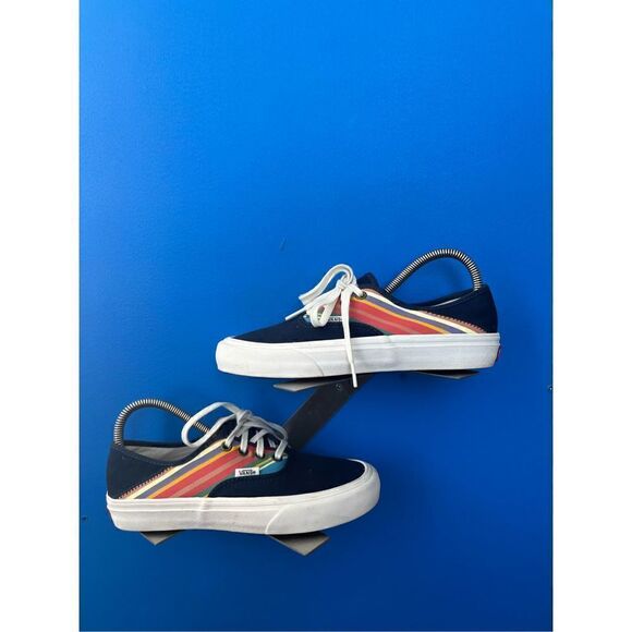 Vans Women's Authentic Sf Retro Stripes Dress Blues Canvas shoes Size 6 NIB - Picture 1 of 6